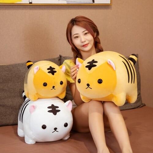 40/50cm Stuffed Soft Down Cotton Fat Tiger Plush Pillow Lovely Tiger Sofa Cushion Nice Christmas Gift for Girl Baby Kids