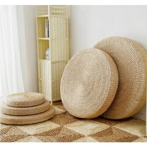 4 Size Hot Natural Straw Round Pouf Tatami Cushion Floor Cushions Meditation Yoga Round Mat Zafu Chair 40/45/50/60 cushion