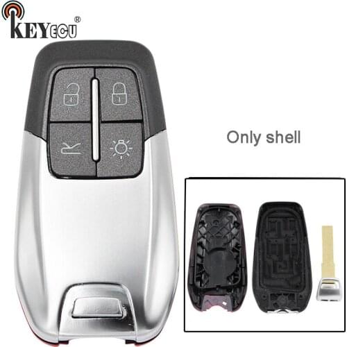 KEYECU for Ferrari 488 GTB 2016 2017 2018 Replacement 4 Buttons Smart Remote Key Shell Case Housing Fob With Uncut Blade