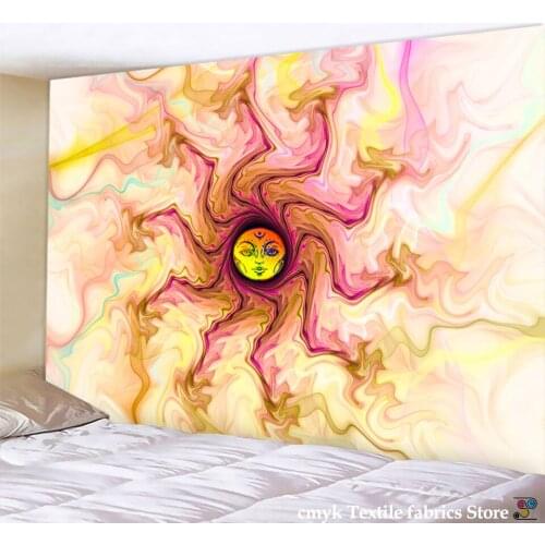 Psychedelic Mandala Tapestry Throw Rug Blanket Bohemian Sleeping Pad Tapestry Indian Wall Hanging Sandy Beach Mat