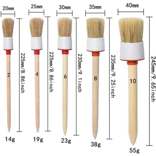 1pcs/set Car Side Seam Detail Brush Cleaning Brush For Air Outlet Engine Air Conditioner Cleaning Round Head Wooden Soft Brush