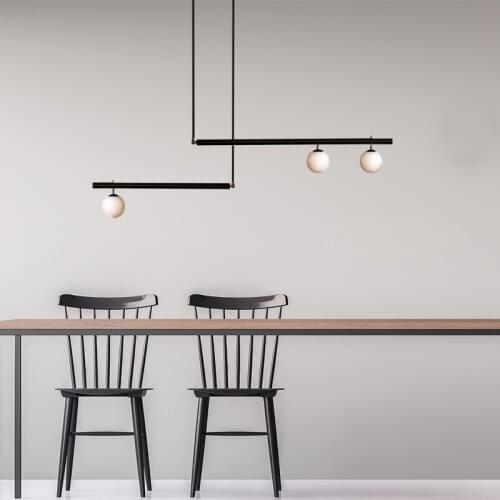 Nordic Modern Led E14 Straight Chandelier Dining Room Brush Hanging Chandelier Lighting Rod Suspension Lamp LED Lighting
