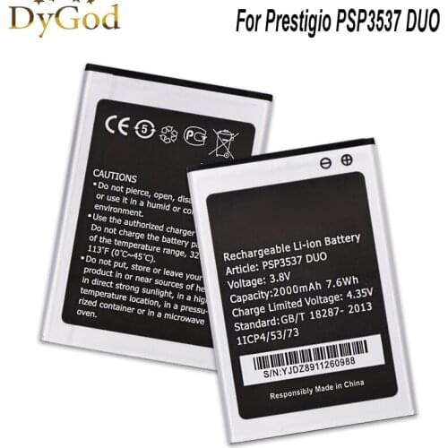 2000mAh Replacement Battery For Prestigio Wize PSP3537 DUO High Quality mobile phone Battery For Prestigio Wize PSP3537 DUO