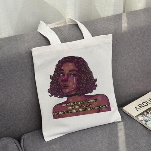 2020 Black Art Women Shopping Bags for Women Cotton Bag Shoulder Bags Women Eco Bag for Women Dropshipping Foldable Tote Bag