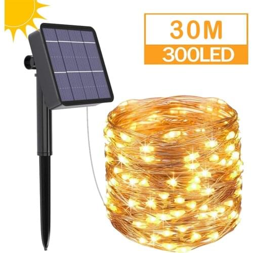 300/200/100LED Solar Light Outdoor Lamp String Lights For Holiday Christmas Party Waterproof Fairy Lights Garden Garland