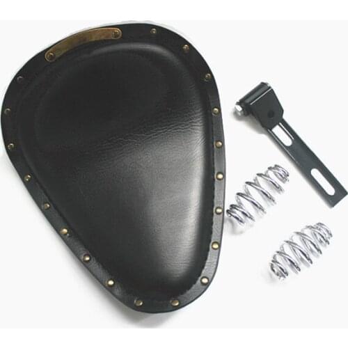 Universal Motorcycle Accessories Black Leather Slim Large Copper Rivet SOLO Seat Cafe Racer For Kawasaki Yamaha