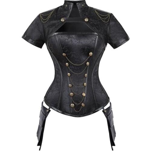 Vintage Wind Punk Shawl Steel Bone Court Corset Zipper Gothic Waist Vest Body Shaper Waiste Trainer Body Shaper Corset Shapewear