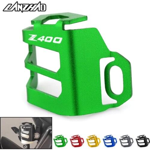Z400 Motorcycle Rear Brake Fuel Tank Oil Cup Cover Protector Holder CNC Aluminum Accessories for Kawasaki Z400 2017 2018 2019