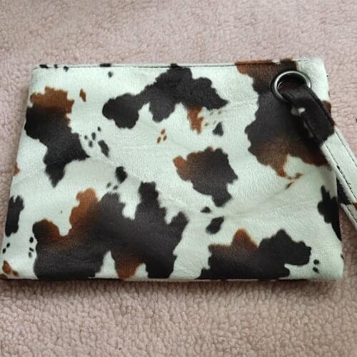 2021 Animal Print Fringe Furry Multifunction Female Handbags Fashion Large Capacity Coin Purse Women Cowprint Handbags Dropship