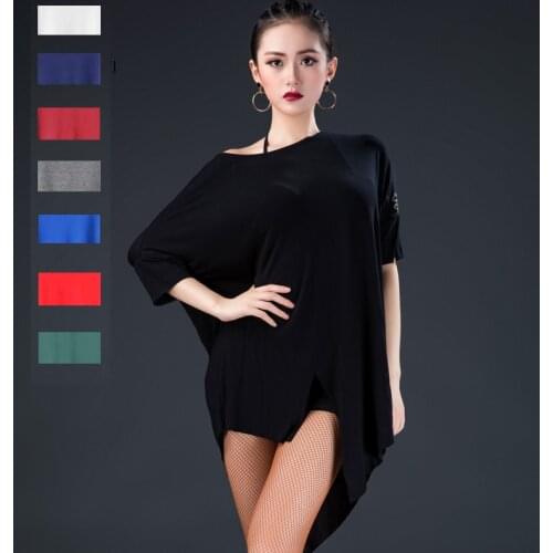 6 Colors Latin Dance Tops Female Adult New Practice Clothes Training Dance Clothing Ballroom Cha Cha Salsa Dancing Shirt DL2564