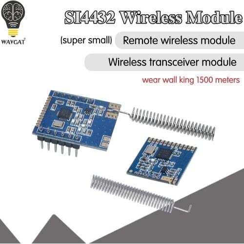 1 Set Mini SI4432 Remote Wireless Transceiver Communication Module 240MHZ-930MHZ + Spring Antenna, Distance 1000m