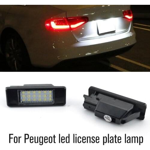 2Pcs Canbus License Plate Light For Citroen C2 C3 C4 C5 C6 C8 DS3 For Peugeot 106 1007 207 307 3008 406 407 607