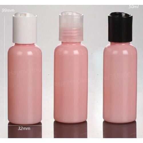 30 x 50ml Pink New Fashion Pet Bottle With Disk Cap 50cc Cosmetic Cream Packaging