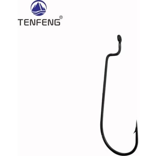 400Pcs Fishing Hook High Carbon Steel Soft Bait C Rig Hook Offset Shank Worm Hook Jig Fishing Tackles Crank Barbed Hook Pesca