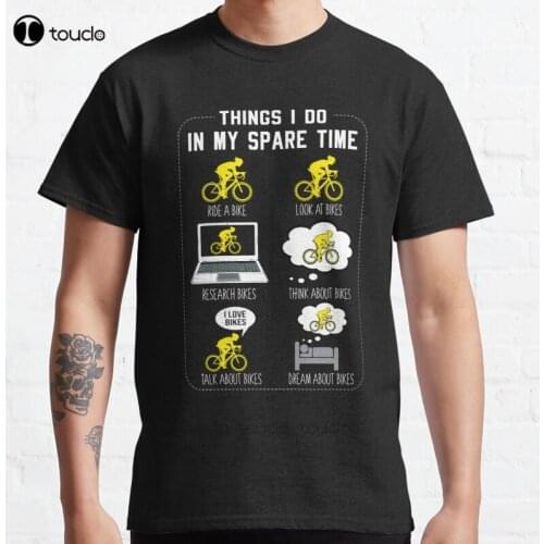 New 6 Things I Do In My Spare Time Cycling Classic T-Shirt Cotton Men Tee Shirt