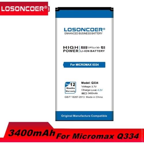 LOSONCOER 3400mAh Q334 For Micromax Q334 BQ Strike BQS 5020 BQS-5020 strike Mobile Phone Battery+Quick Arrive BQS-5065 BQS 5065
