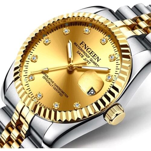 Waterproof Sport Watches For Men Top Brand Fashion Stainless Steel Gold Wrist Watch Male Luxury Calendar Clock Relogio Masculino
