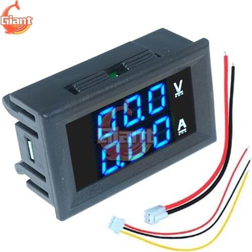 DC 100V 10A LED Digital Voltmeter Ammeter Voltage Meter 5V 12V 24V Voltage Indicator Volt Amp Current and Voltage Meter Gauge