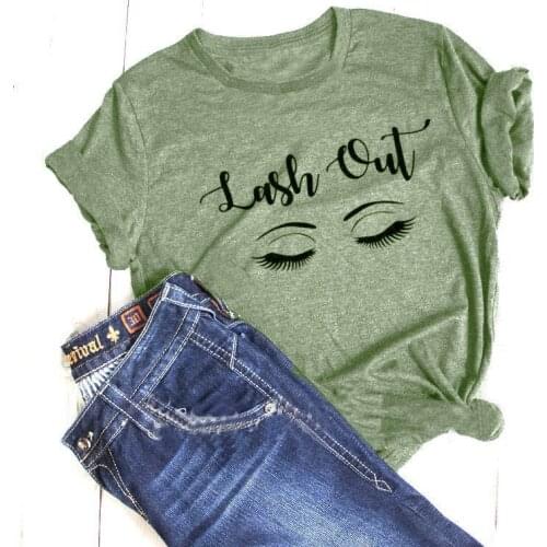 Lash Out Slogan T-Shirt Lash Out Makeup Artist Graphic Cotton Tee Funny Beauty Cosmetologist Gift Grunge tops Beautician t shirt