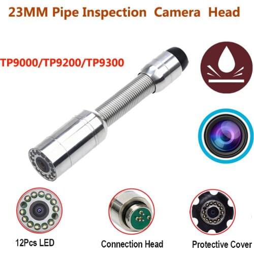 Diameter 23mm HD CMOS 1000TVL Camera Head for Pipeline Inspection Camera System And With 12Pcs Adjustable White LED
