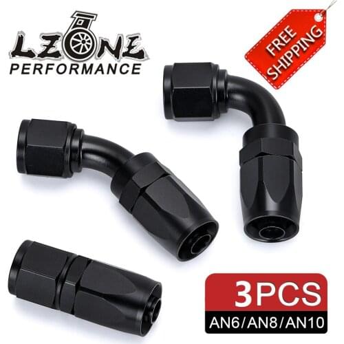 AN6 AN8 AN10 Straight 45 90 180 Degree Oil Fuel Swivel Hose End Fitting Oil Hose End Adaptor Kit