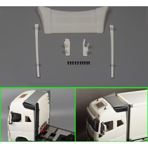 High Roof Narrow Body Spoiler Kit for 1/14 Tamiya RC Truck Trailer Tipper FH16 750 56360 Car Diy Parts