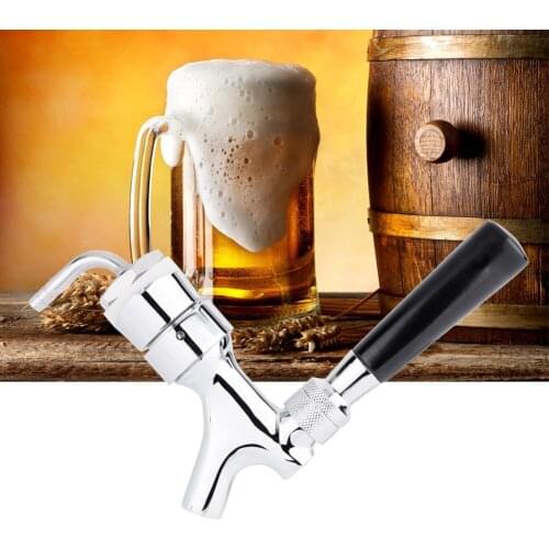 Beer Tap Faucet Draft Shank With Chrome Plating, Beer Homebrewing Tap With Elbow 1-2/5''X3/16'' Brass Tube