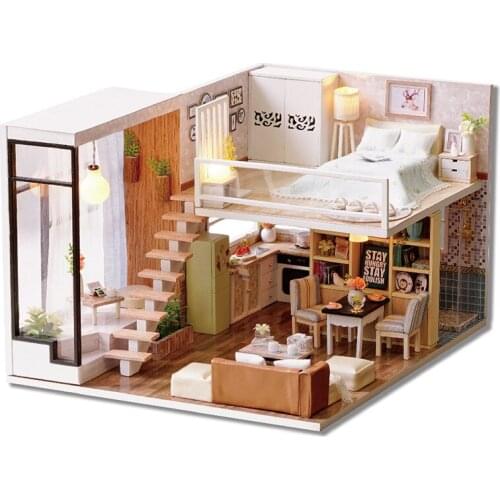 Doll House Furniture DIY Miniature 3D Wooden Dollhouse Toys Assembled Crafts Artwork Toy Children Birthday Gifts Wait For Time