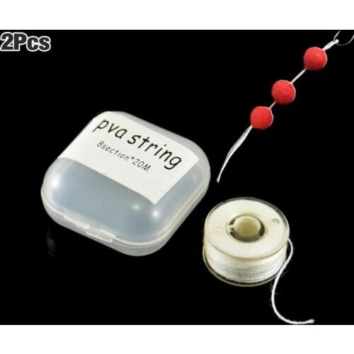 MNFT 2PCS Plastic Box Package Capsule 20m Reel PVA String Line For Carp Fishing Boillie Baiting Hair Rig
