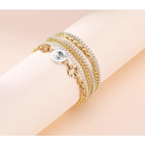 Net Celebrity Ins Multi-layer Bracelet Color Matching Two-color Wide Side Blooming Series New Magnetic Buckle Female Bracelet