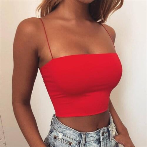 Fashion Womens Club Tank Tops Solid Strappy Sleevless Camisoles Tube Crop Tops Women Bralette Casual Sexy Ladies Summer Tanks