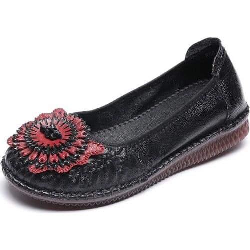 Womens Shoes Fashion Women Flats Genuine Leather Loafers Womens Moccasins Flats Ladies Shoes Female Slip On Ballet Flat Shoes