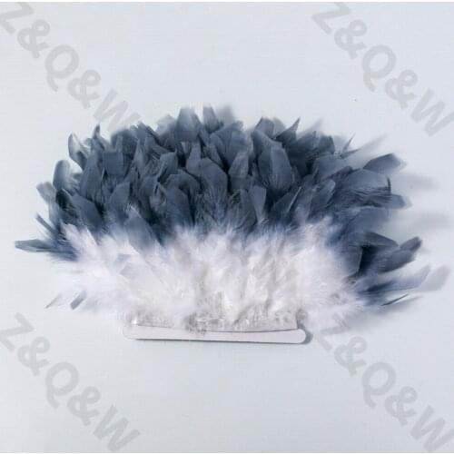 New natural white turkey feather hair tip dyed gray 2 meters DIY costume dress skirt net red wall decoration accessories
