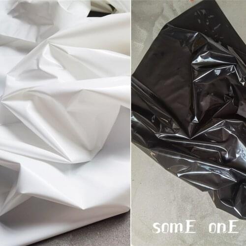 Opaque TPU Fabric Black White PVC Waterproof DIY Raincoat Background Decor Bags Plastic Clothing Designer Fabric