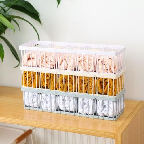 Socks Underwear Drawer Organizer Home Separated Underwear Storage Box 5 Grid Divider Storage Bin for Bra Drawer Organizer Supply