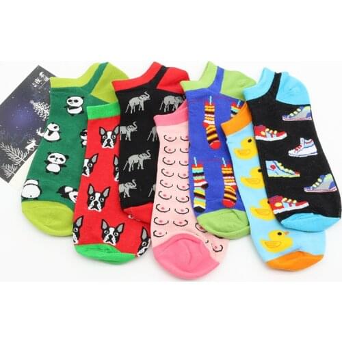 Peonfly Happy Summer Crew Street Ankle Cotton Short Funny Women Men Boat Socks Male Sock Slippers