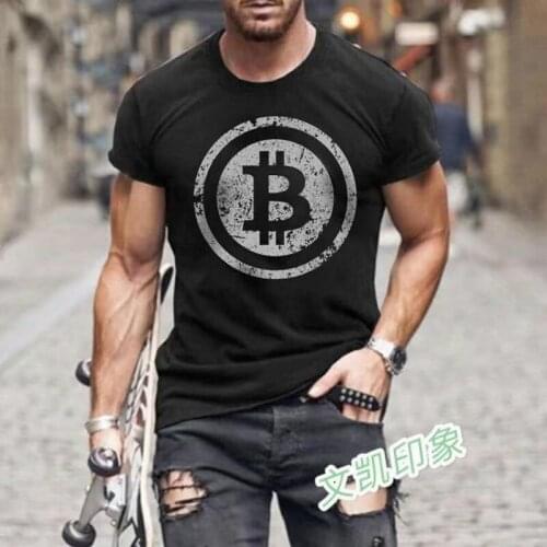 2021 new summer short-sleeved mens T-shirt tops mens short-sleeved loose casual printing black