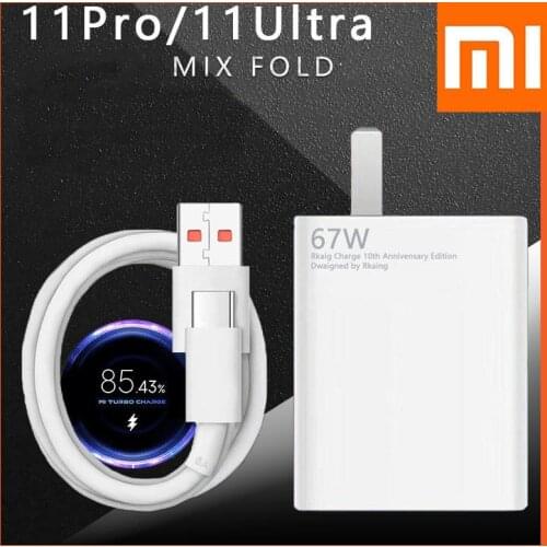 Original Xiaomi Mi 67W Turbo Fast Charger For Xiaomi 11 Pro & 11 Ultra 36 Minutes Fully Charged for Macbook laptop air Notebook