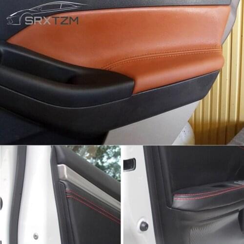 Microfiber Leather Interior Car Styling Door Handle Armrest Panel Covers Trim For Ford Focus 2014 2015 2016 2017 2018