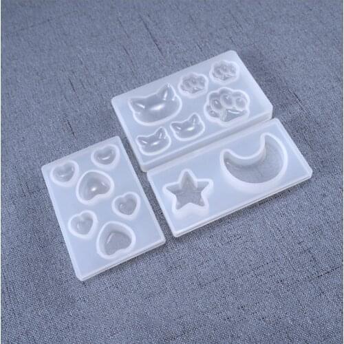 1pc DIY resin pendant necklace pendant mold resin molds Cat cat claw moon star heart Liquid silicone mold