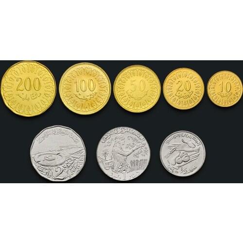 Tunisia Full Set 8 Pieces Coins New Original Coin Unc 100% Real Africa Issuing Coins