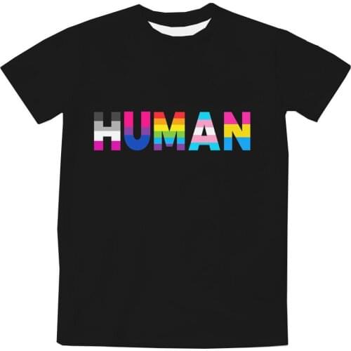 REAL American US SIZE Human - We're all one - LGBTQ Support - Love & Peace Sublimation Printing Top T-Shirt