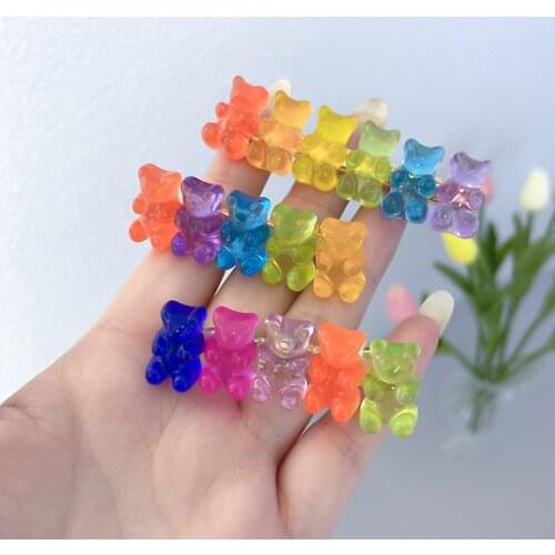 Bear Hairpin Womens Fashion Resin Geometric Hairpin Girl Women Bangs Sweet Bear Hairpin Hair Accessories