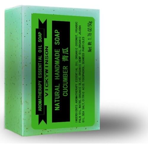 Cucumber aromatherapy scrub soap 50g Cleansing, Moisturizing and Nourishing Handmade Soap Amino acid scrub soap Cold soap