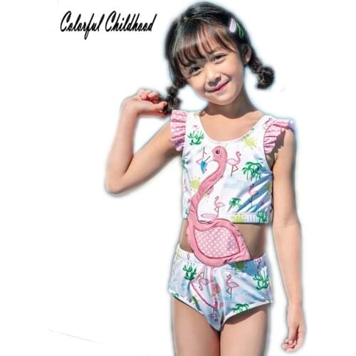 Fly Sleeve Tankini+Swimming Cap 2pcs Set Baby Kid Swimsuits Toddler Girls Swans Outfits Summer Clothes Little Girls Clothing