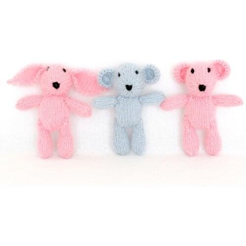 Knitted Bunny Toy photo props Newborn Photo Animal Stuffed Baby Teddy bear toy Photography props