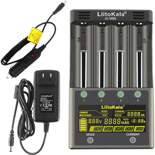 4 Bay Smart Battery Charger Charging for Universal Intelligent 18650 26650 14500 with LCD Display