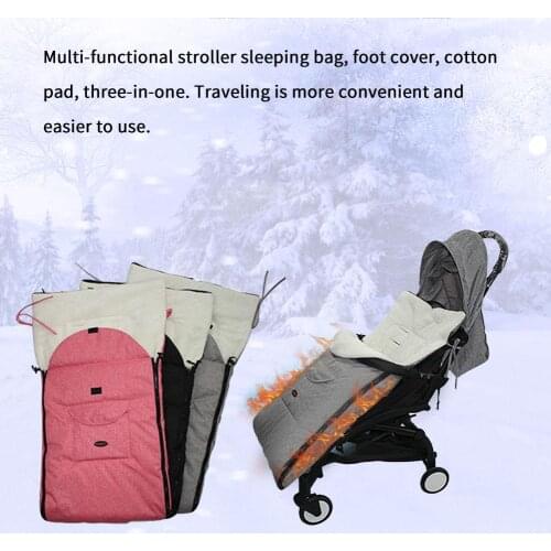 Universal Baby Carriage Winter Sleeping Bag Windproof For Stroller Warm Foot Cover Cotton Cushion Baby Stroller Accessories