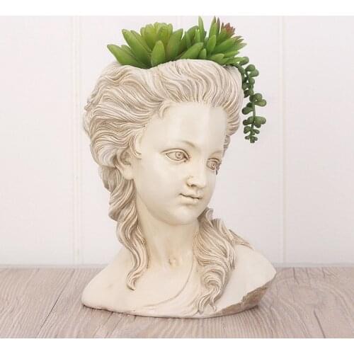 Vintage,Statue,Resin Sculpture,Europe Home Decoration,Decorative Figurines Miniature,Living Room,Desk Decor,Creative Flower Vase