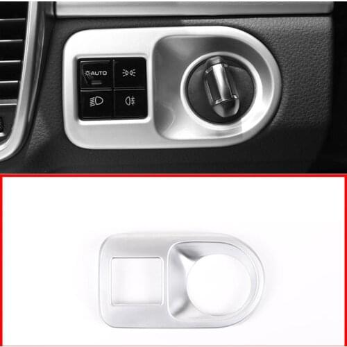 1pcs Interior Chrome ABS Plastic Sticker Headlight Switch Frame Trim for Porsche Cayenne 2018 2019 Models Accessories